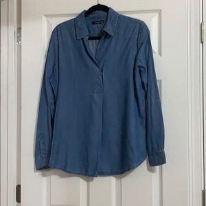 Linen Denim looking Long Sleeved Shirt